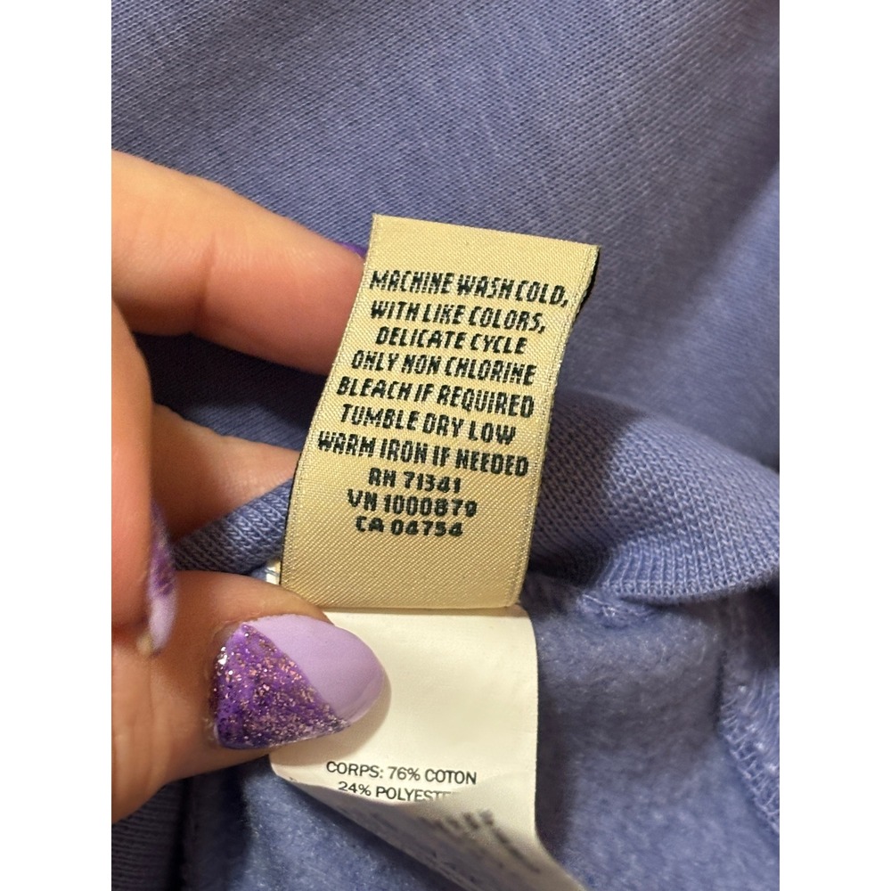 LL Bean Quilted Full Zip Sweatshirt Lavender Purple Mock Neck XL Tall 515668 - Picture 7 of 9